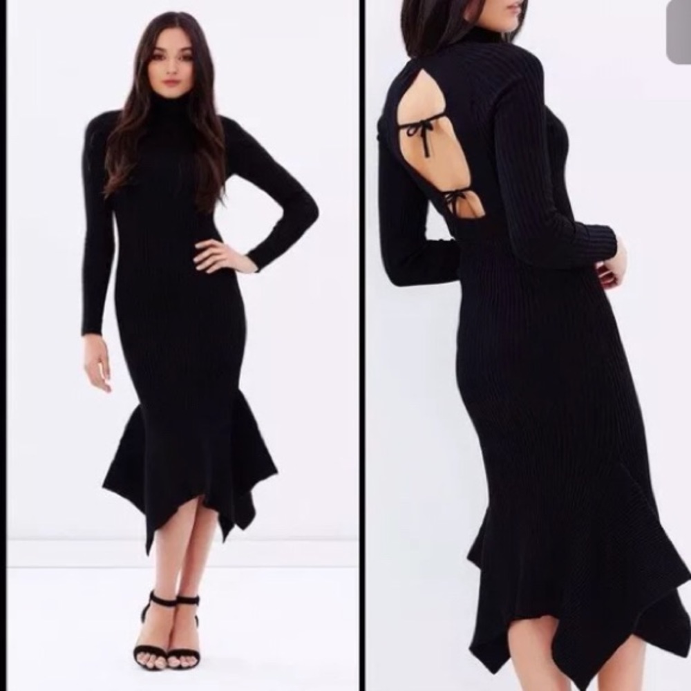 Asilio Fire the Fortress Black Knit Dress Sz M